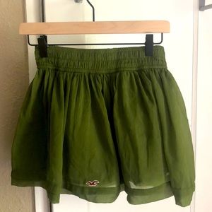 Green mini skirt